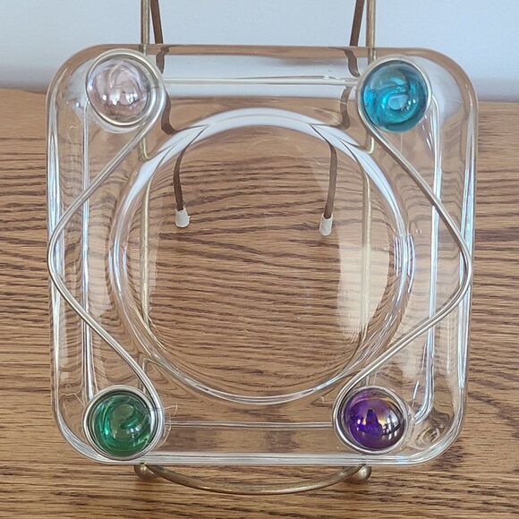 Glass Drink Coaster Embellished with Beads and Wire Hand-Made Water Wine Beer - Picture 4 of 12